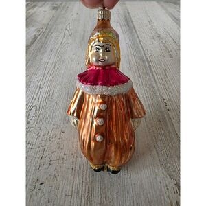 Vintage radko trixie treater clown glitter glass ornament‎ Xmas tree